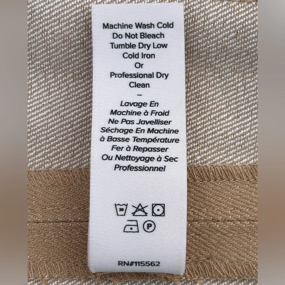 Cinq à Sept Azure Long Wide Leg Jeans Pants in Sahara Tan Trousers Size 6 - Picture 13 of 16